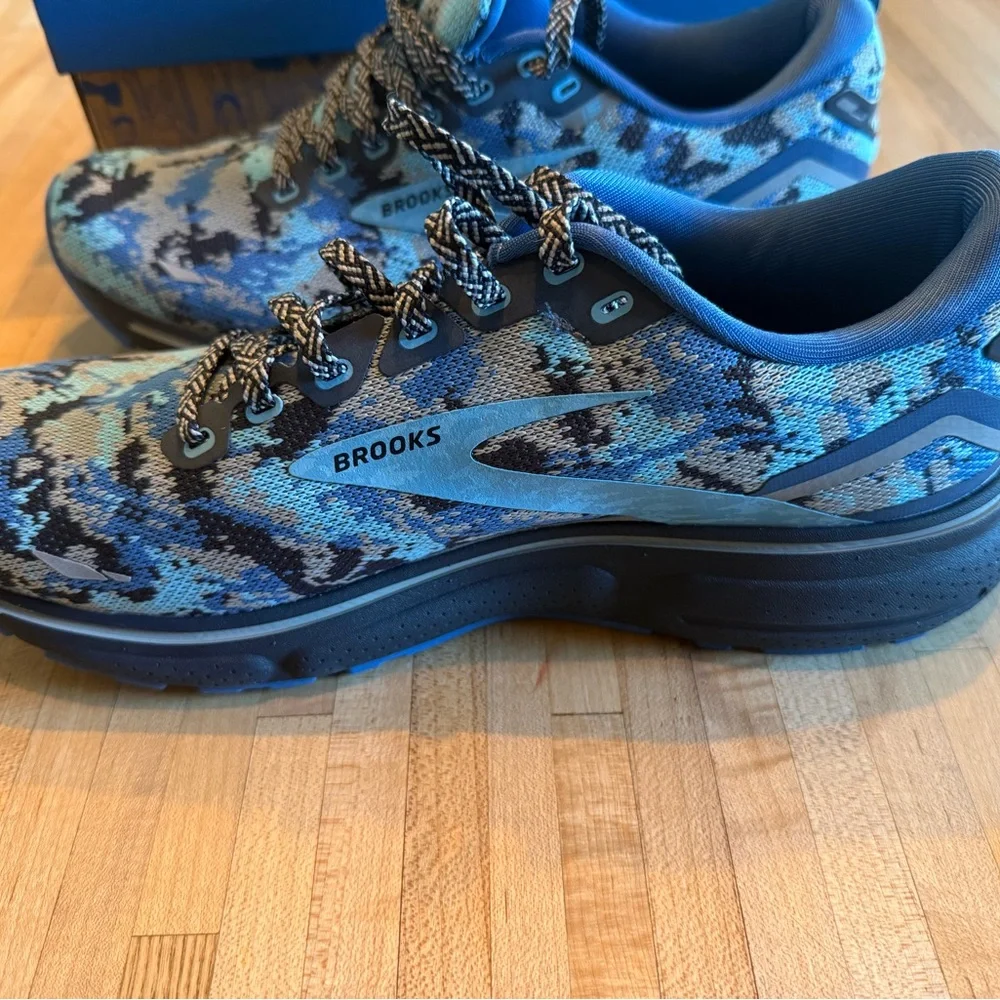 Brooks Ghost 15 Blue and Black Camo Running Shoes Men’s 9 Med/D - Picture 8 of 16